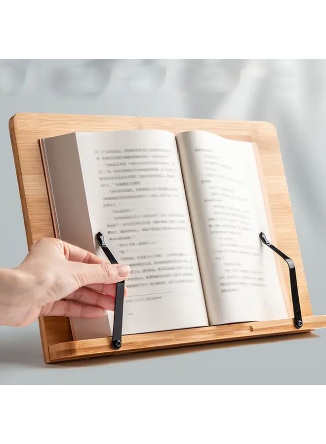 رف كتب خشبي صغير للقراءة، حامل كتب متعدد الوظائف قابل للقلب، قاعدة للكمبيوتر - Image 1