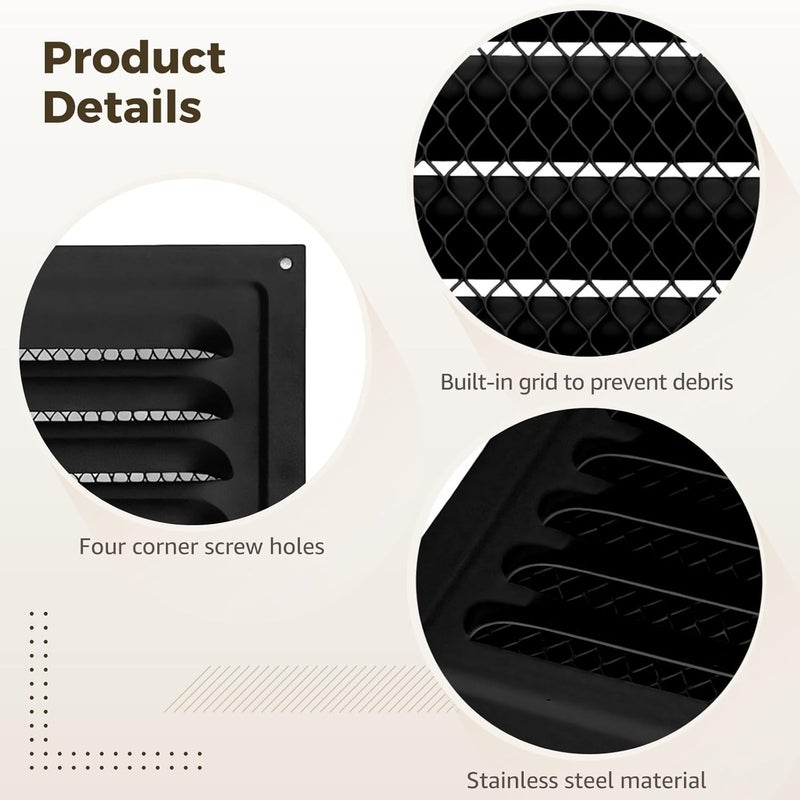 2 Pcs Exhaust Louver Vent Covers, Rainproof Stainless Steel Mesh Vents for Sheds, Garages, and More - Image 2