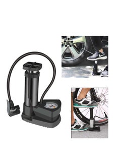 Generic Bicycle air pump with air pressure gauge, bicycle tire blower with foot pedal function, lightweight and with ball inflation needle, suitable for all types of bicycles-from Rana store  - Image 1