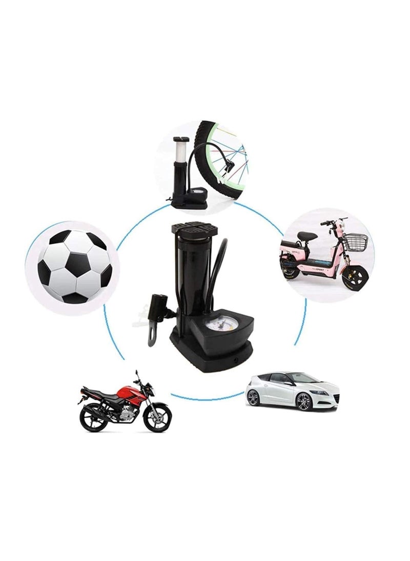 Generic - Bicycle air pump with air pressure gauge, bicycle tire blower with foot pedal function, lightweight and with ball inflation needle, suitable for all types of bicycles-from Rana store - Image 1