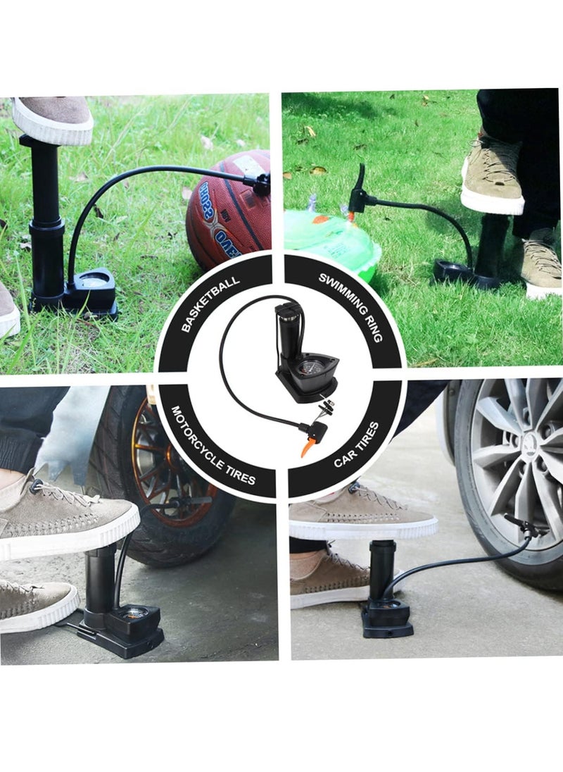Generic - Bicycle air pump with air pressure gauge, bicycle tire blower with foot pedal function, lightweight and with ball inflation needle, suitable for all types of bicycles-from Rana store - Image 1