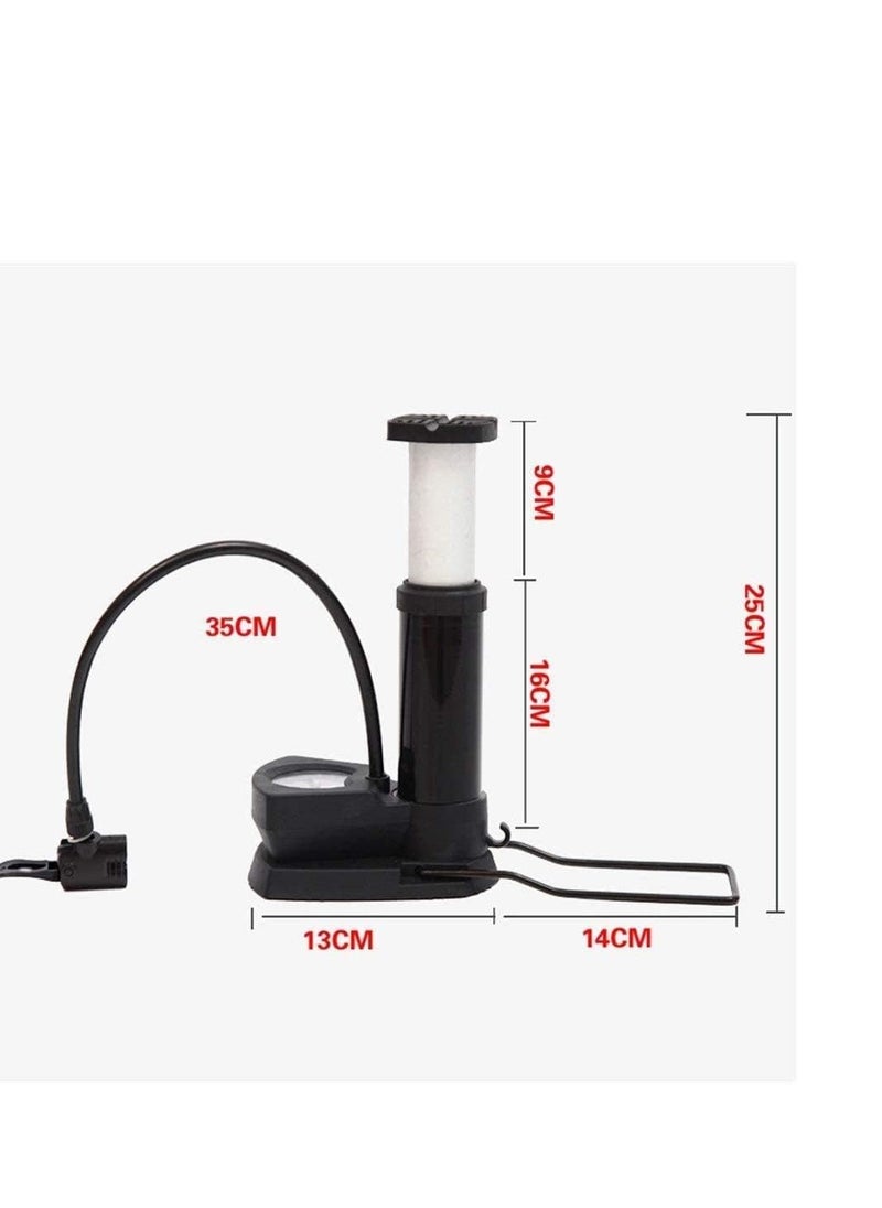 Generic - Bicycle air pump with air pressure gauge, bicycle tire blower with foot pedal function, lightweight and with ball inflation needle, suitable for all types of bicycles-from Rana store - Image 1