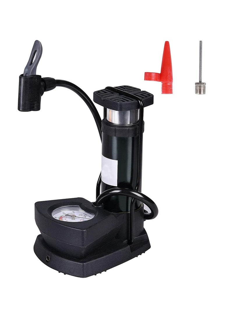 Generic - Bicycle air pump with air pressure gauge, bicycle tire blower with foot pedal function, lightweight and with ball inflation needle, suitable for all types of bicycles-from Rana store - Image 1