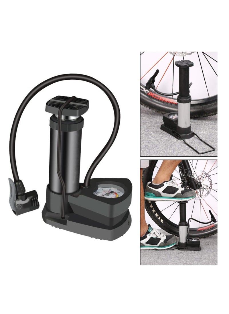 Generic - Bicycle air pump with air pressure gauge, bicycle tire blower with foot pedal function, lightweight and with ball inflation needle, suitable for all types of bicycles-from Rana store - Image 1
