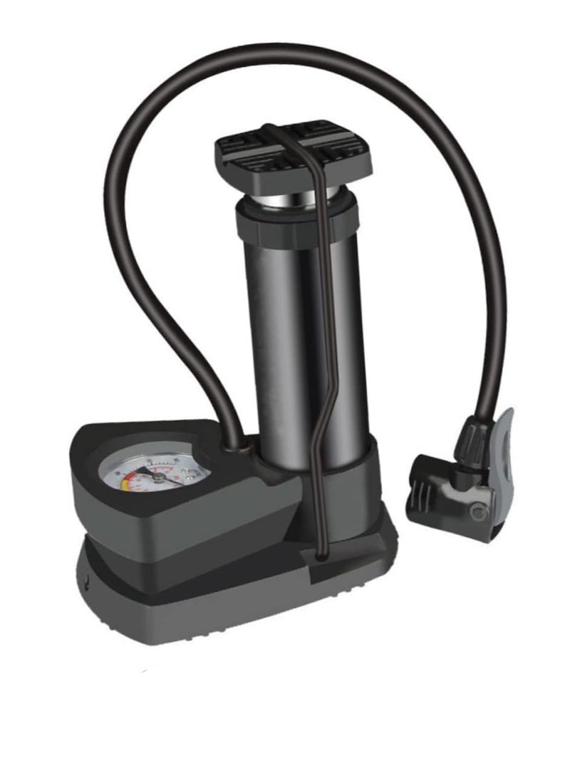 Generic - Bicycle air pump with air pressure gauge, bicycle tire blower with foot pedal function, lightweight and with ball inflation needle, suitable for all types of bicycles-from Rana store - Image 1