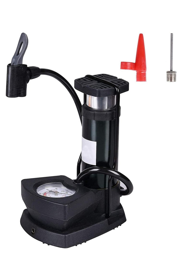 Generic - Bicycle air pump with air pressure gauge, bicycle tire blower with foot pedal function, lightweight and with ball inflation needle, suitable for all types of bicycles-from Rana store - Image 1