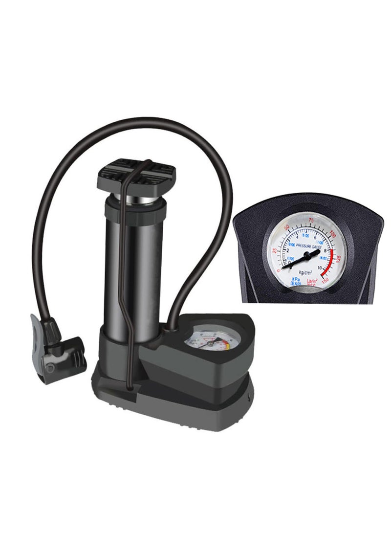 Generic - Bicycle air pump with air pressure gauge, bicycle tire blower with foot pedal function, lightweight and with ball inflation needle, suitable for all types of bicycles-from Rana store - Image 1
