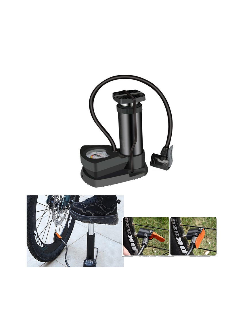Generic - Bicycle air pump with air pressure gauge, bicycle tire blower with foot pedal function, lightweight and with ball inflation needle, suitable for all types of bicycles-from Rana store - Image 1