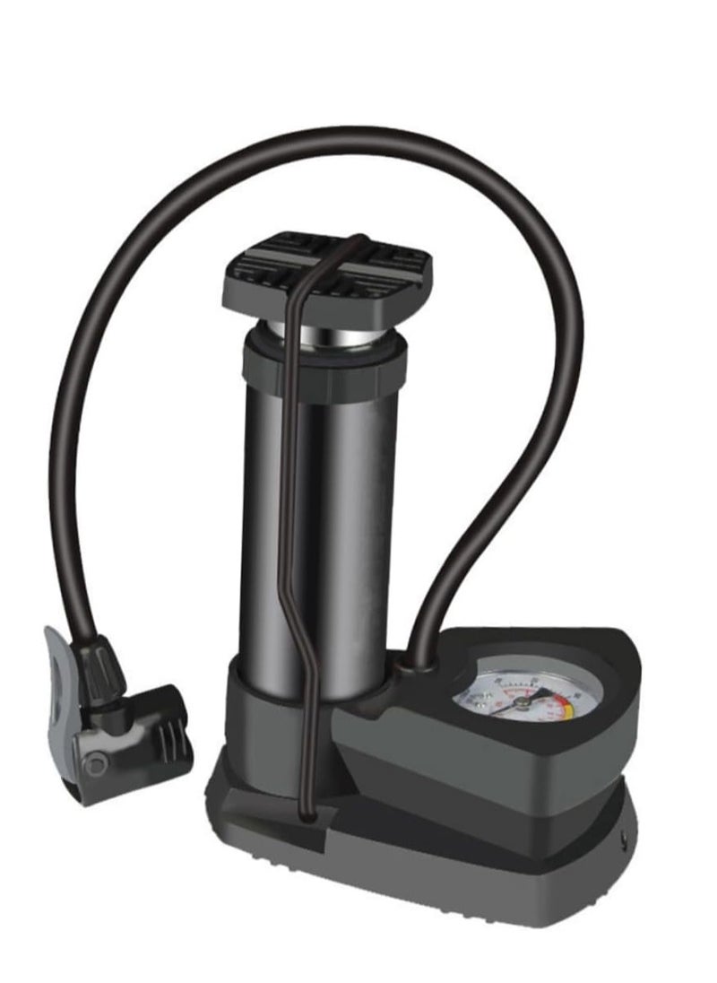 Generic - Bicycle air pump with air pressure gauge, bicycle tire blower with foot pedal function, lightweight and with ball inflation needle, suitable for all types of bicycles-from Rana store - Image 1