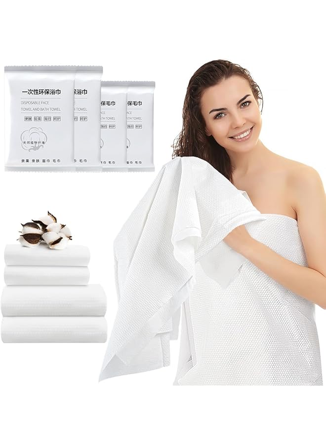 The Bros 10 sets Disposable Bath Towels,Travel Disposable Towels Set, Body Towels,Bath Towels for Hotel bathroom Beach Swimming Camping,Soft Absorbent Pure Cotton,70x140cm 28 * 60cm - Image 1
