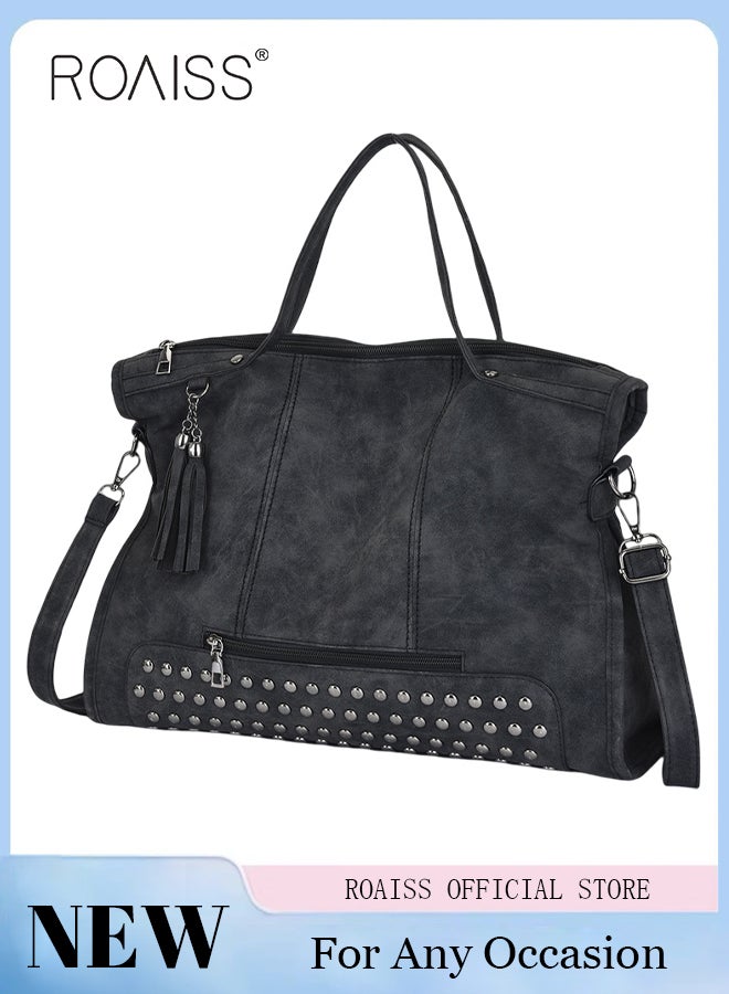 حقيبة كتف نسائية عتيقة غير لامعة حقيبة كتف عصرية ذات سعة كبيرة حقيبة محمولة من مادة البولي يوريثين سعة كبيرة حقيبة سيدة أنيقة