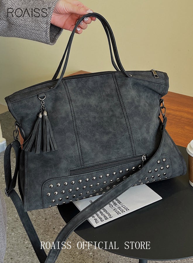 حقيبة كتف نسائية عتيقة غير لامعة حقيبة كتف عصرية ذات سعة كبيرة حقيبة محمولة من مادة البولي يوريثين سعة كبيرة حقيبة سيدة أنيقة