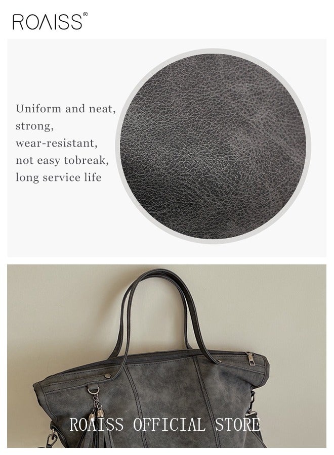 حقيبة كتف نسائية عتيقة غير لامعة حقيبة كتف عصرية ذات سعة كبيرة حقيبة محمولة من مادة البولي يوريثين سعة كبيرة حقيبة سيدة أنيقة