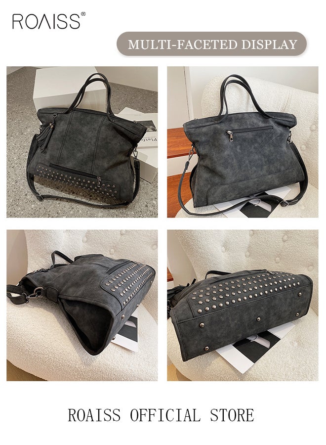 حقيبة كتف نسائية عتيقة غير لامعة حقيبة كتف عصرية ذات سعة كبيرة حقيبة محمولة من مادة البولي يوريثين سعة كبيرة حقيبة سيدة أنيقة