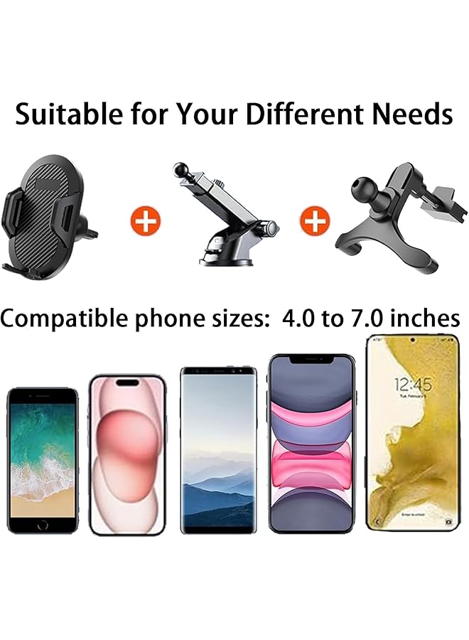Car Phone Holder Mount - Secure & Versatile Design For Dashboard, Windshield & Air Vent. Enhanced Stability For Bumpy Roads. Hands-Free Convenience While Driving. - Image 3