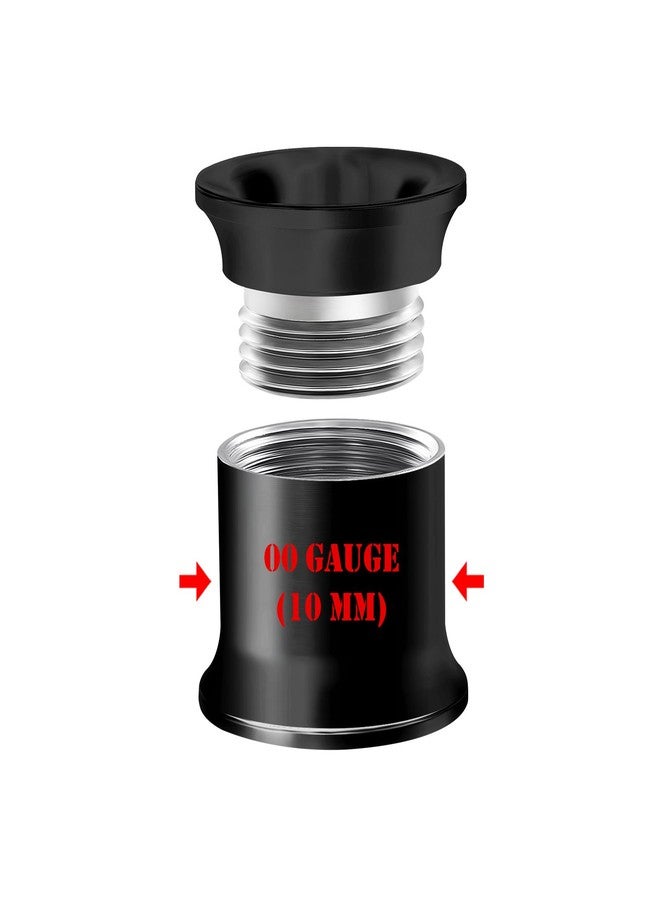 BIG GAUGES Pair Of Internally Threaded Surgical Steel Black Double Flared Piercing Jewelry Stretcher Ear Plug Earring Lobe Tunnel, Stainless Steel,Steel, - Image 2