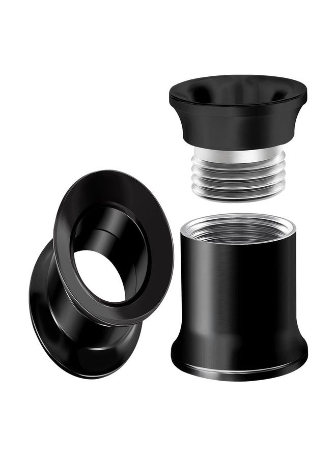 BIG GAUGES Pair Of Internally Threaded Surgical Steel Black Double Flared Piercing Jewelry Stretcher Ear Plug Earring Lobe Tunnel, Stainless Steel,Steel, - Image 1