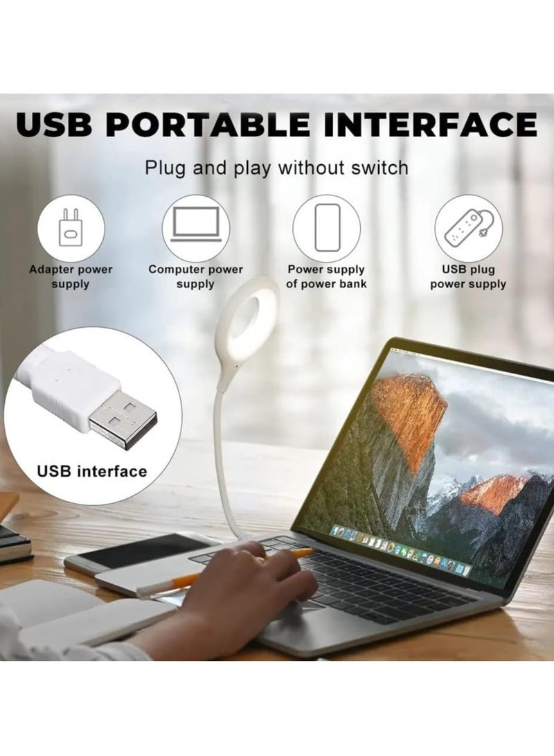 USB LED Lamp with 3 Color Modes, 360° Adjustable Gooseneck, and Dimmable Brightness