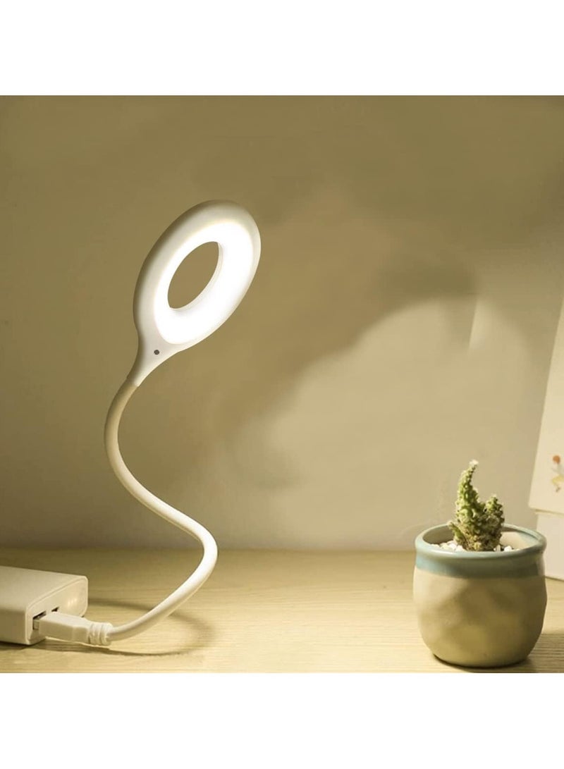 USB LED Lamp with 3 Color Modes, 360° Adjustable Gooseneck, and Dimmable Brightness