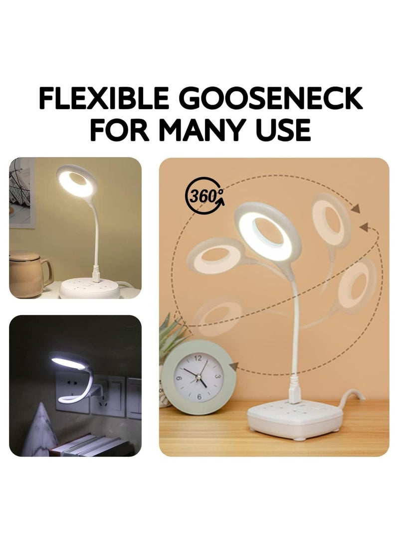USB LED Lamp with 3 Color Modes, 360° Adjustable Gooseneck, and Dimmable Brightness