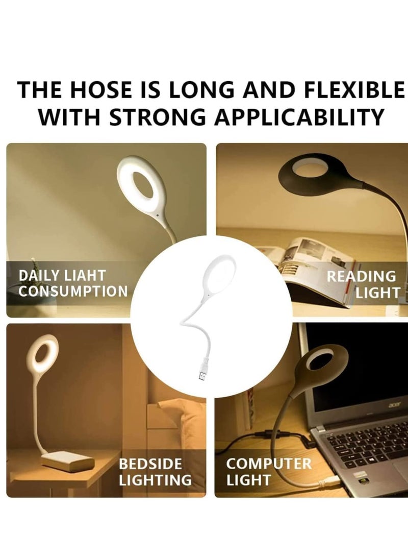 USB LED Lamp with 3 Color Modes, 360° Adjustable Gooseneck, and Dimmable Brightness