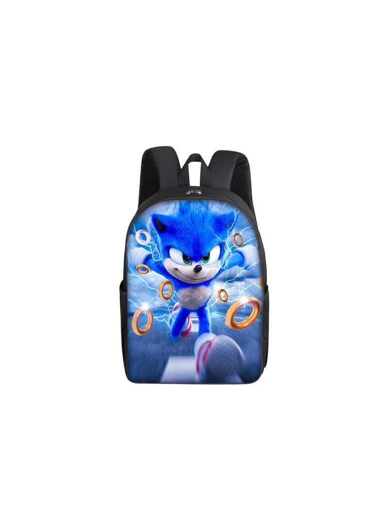 2024 new Sonic backpack student large-capacity schoolbag Sonic 2 animation sacker bag pen bag,5-Sonic-17-inch backpack