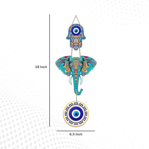 Xtore Decorative Wall Art MDF Wooden Hanger for Living Room | Bedroom | Office | Kitchen | Evil Eye | Nazar Raksha | Modern Art - Pack of 1 - Image 4