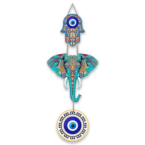 Xtore Decorative Wall Art MDF Wooden Hanger for Living Room | Bedroom | Office | Kitchen | Evil Eye | Nazar Raksha | Modern Art - Pack of 1 - Image 1