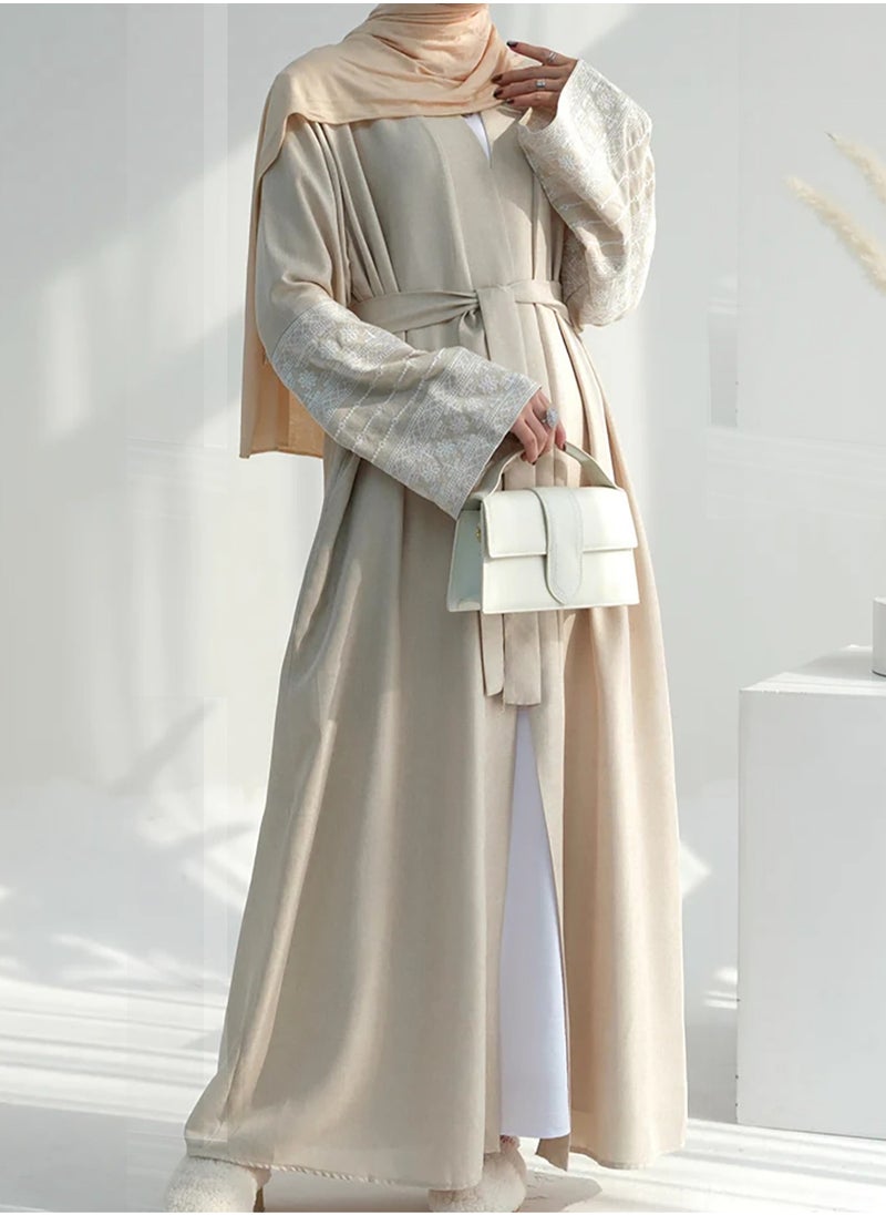 Generic Elegant Islamic Abaya Jalabiya with Embroidered Sleeves in a modern design that combines tradition, perfect for elegant occasions  - Image 1
