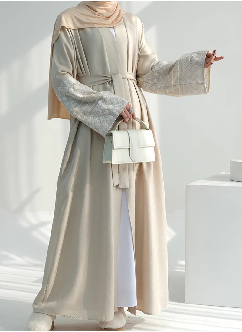 Generic Elegant Islamic Abaya Jalabiya with Embroidered Sleeves in a modern design that combines tradition, perfect for elegant occasions  - Image 2