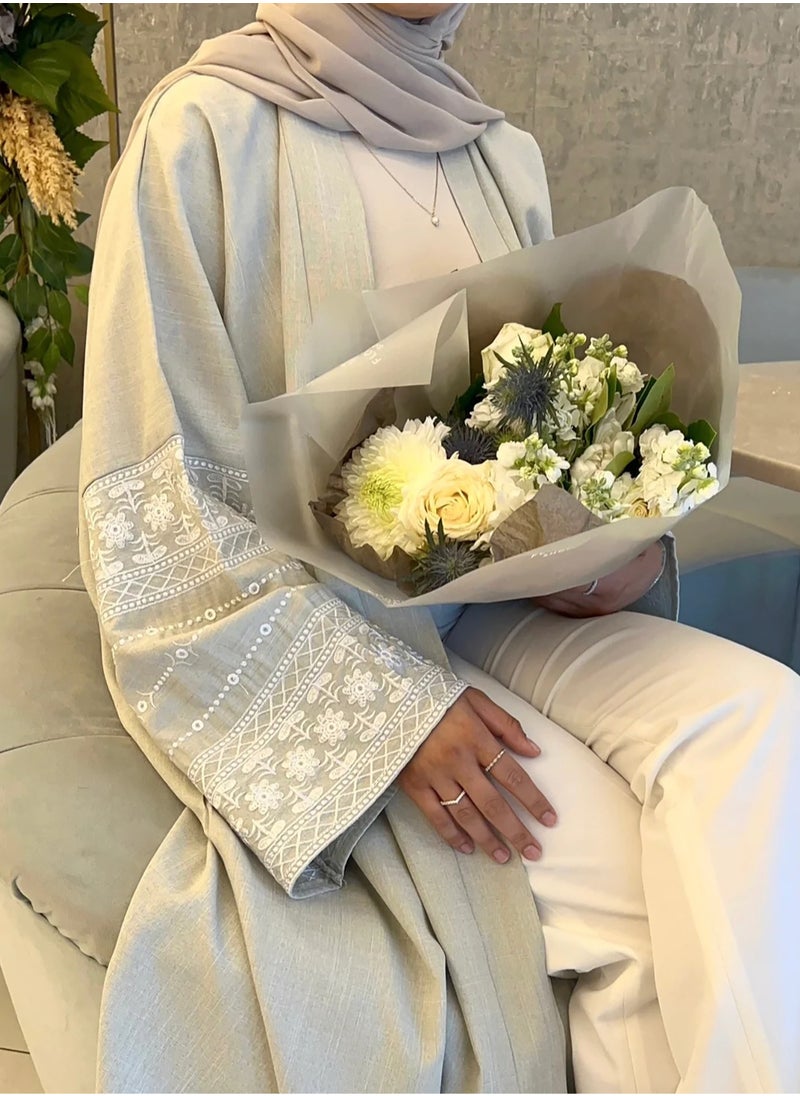 Generic Elegant Islamic Abaya Jalabiya with Embroidered Sleeves in a modern design that combines tradition, perfect for elegant occasions  - Image 5