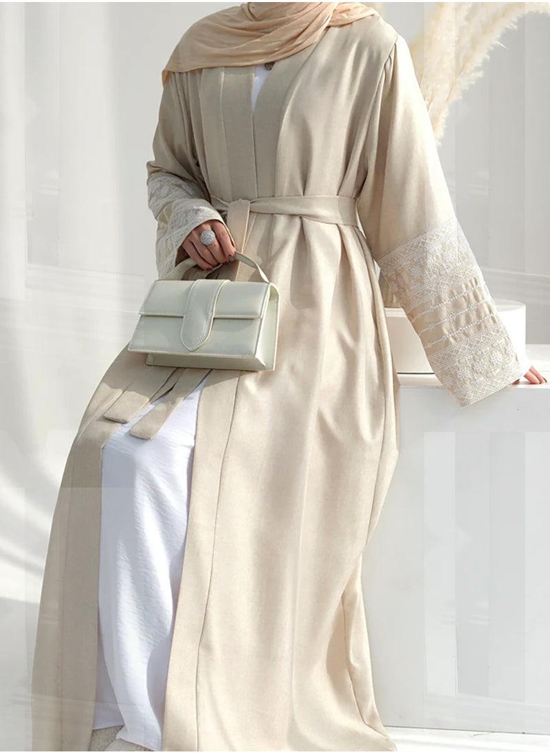 Generic Elegant Islamic Abaya Jalabiya with Embroidered Sleeves in a modern design that combines tradition, perfect for elegant occasions  - Image 4