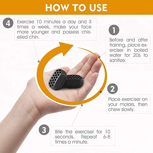 MAYCREATE® Jawline Exerciser, jaw exerciser for Women & Men, Jaw Trainer Jawline shaper jaw Workout, Double Chin Reducer, Face Slimmer and Neck Toning, Define Your Jawline (Black, Pack of 2) - Image 5
