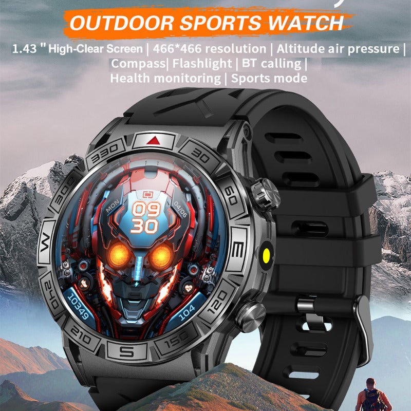 Smart Watch: 1.43-Inch OLED High-Clear Screen - BT Call Function, Long Battery Life Outdoor Sports Smart Watch for Men, Android Users - Image 2
