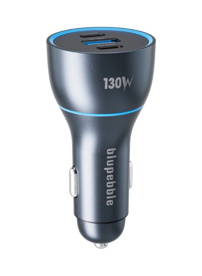 blupebble NaviPower 130W Fast Car Charger – Dual USB-C PD & USB-A QC3.0 Ports, Multi-Device Charging Adapter for iPhone, Samsung, Laptops & Tablets - Image 1