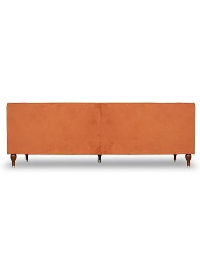 Poppins Home Velvet Tuxedo Arm Sofa-Orange - Image 4