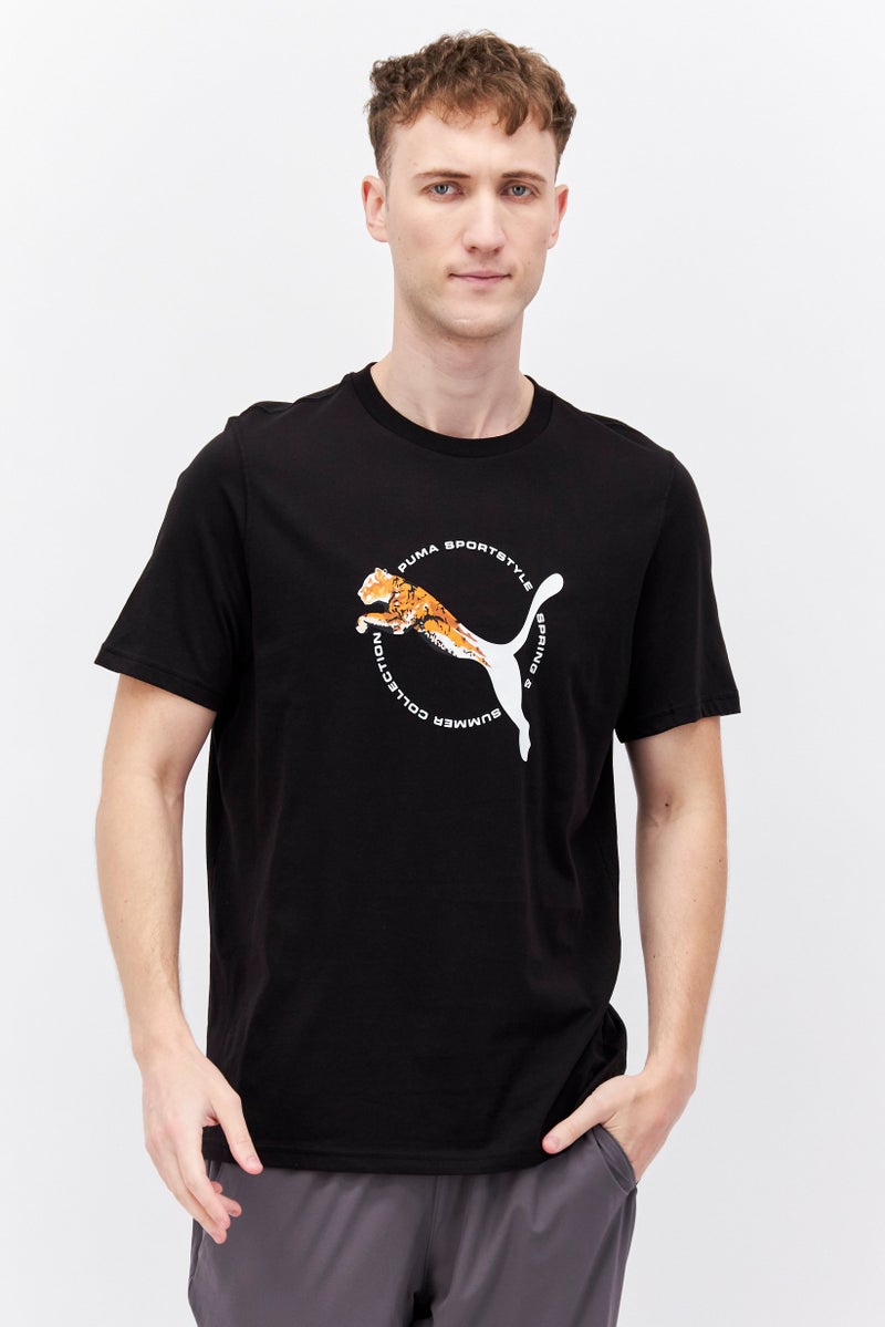 PUMA Men Sportswear Fit Short Sleeves Training T-Shirt, Black Combo - Image 1