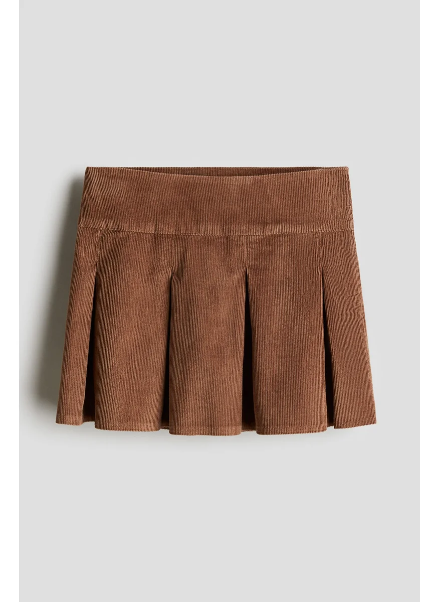 اتش اند ام Pleated Corduroy Skirt