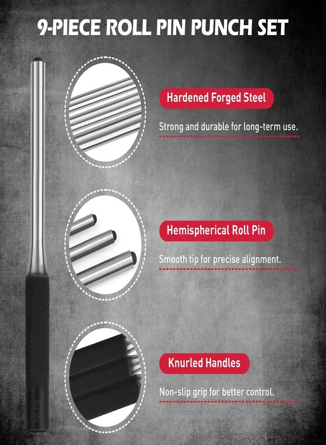 SEDY 25-Piece Punch and Chisel Set with Roll Pin Punches, Includes Taper, Pin, Center Punches & Cold Chisels for Metalworking, Automotive, and Craft Use - Image 5