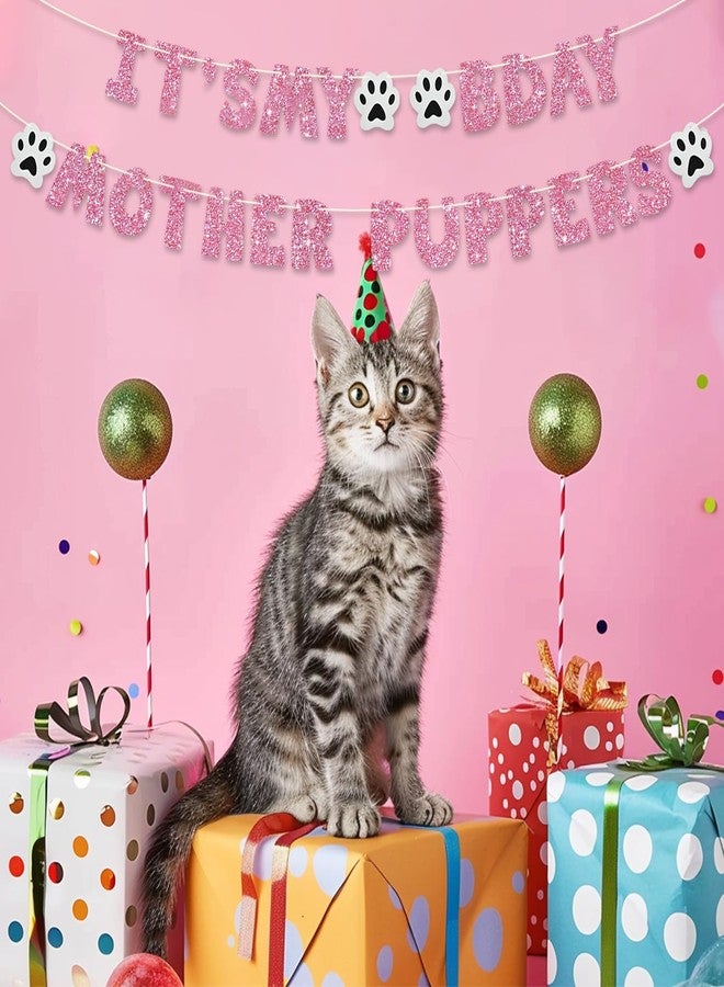 BEISHIDA Pink It's My Bday Mother Puppers Banner - Cat/Dog Birthday Decorations, Puppy Dog Pennant Decor - Image 5