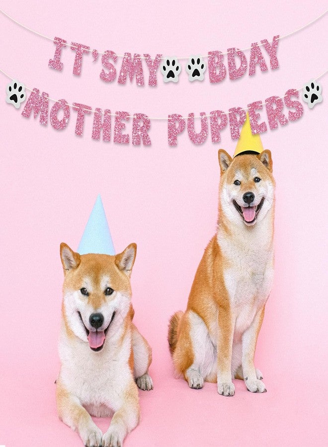 BEISHIDA Pink It's My Bday Mother Puppers Banner - Cat/Dog Birthday Decorations, Puppy Dog Pennant Decor - Image 4