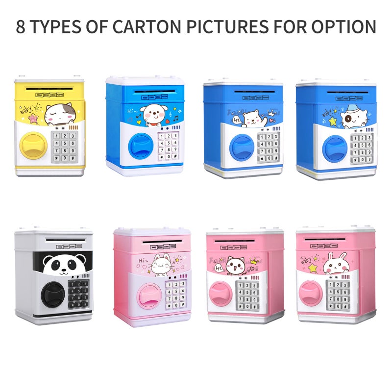 Piggy Bank: White ABS Material Password Protected Automatic Slot - Music Feature Large Storage Educational Toy for Kids Home Use - Image 4