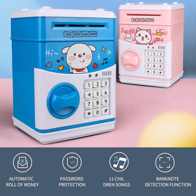 Piggy Bank: White ABS Material Password Protected Automatic Slot - Music Feature Large Storage Educational Toy for Kids Home Use - Image 5