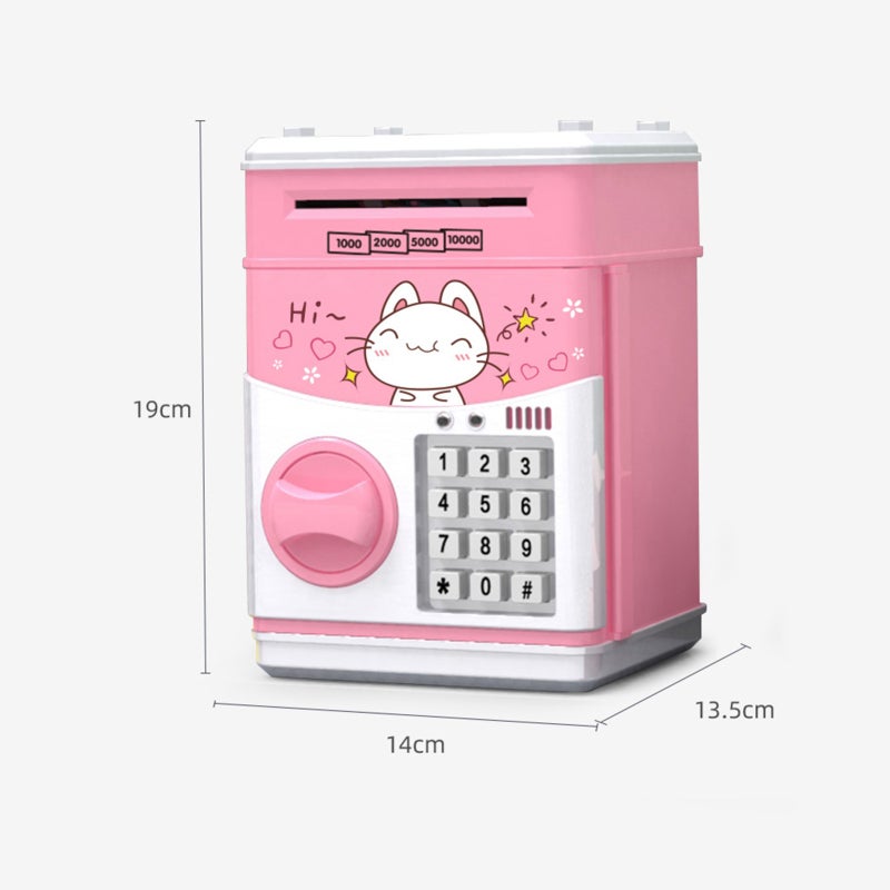 Piggy Bank: White ABS Material Password Protected Automatic Slot - Music Feature Large Storage Educational Toy for Kids Home Use - Image 3