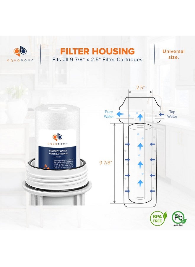 أكوابون فلتر Aquaboon لترسيب المياه المنزلية بالكامل، 1 ميكرون، 10 × 2.5 لمرشحات مياه التناضح العكسي ومياه الآبار، خراطيش بديلة متوافقة مع AP110 وWHKF-GD05، عبوة من 6 قطع - Image 2