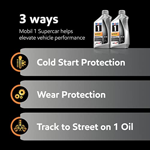 Mobil 1 Supercar Advanced Full Synthetic Motor Oil 0W-40, 6-pack of 1 quarts - Image 3