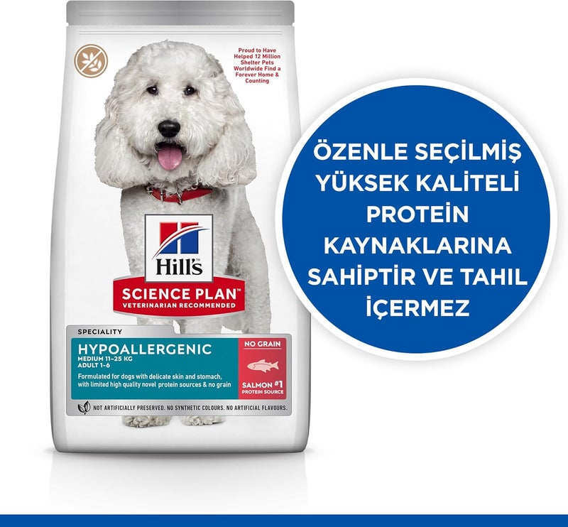 Nan Hill’s Science Plan Hypoallergenic Medium Breed Adult Dry Dog Food with Salmon - 12KG - Image 2