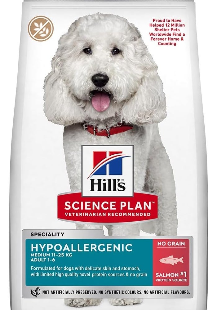 Nan Hill’s Science Plan Hypoallergenic Medium Breed Adult Dry Dog Food with Salmon - 12KG - Image 1