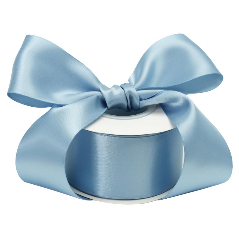 DINDOSAL Dusty Blue Satin Ribbon  2 Inch French Blue Silk for Christmas Tree  Wedding Bouquet  25 Yards