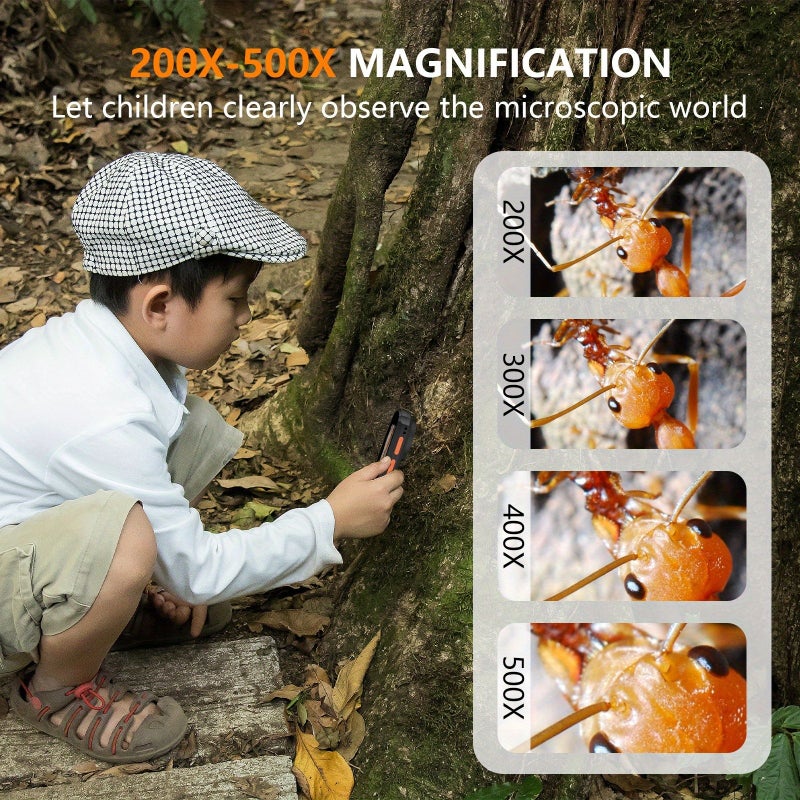 Black 500X Autofocus Handheld Digital Microscope With 2 Inch Screen Recording For Laptop - Image 3
